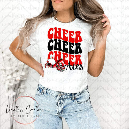 Aces Cheer Stacked Words Shirt