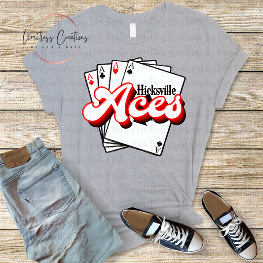 Aces Retro Words with Cards Shirt