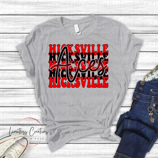 Red & Black Hicksville Aces Shirt