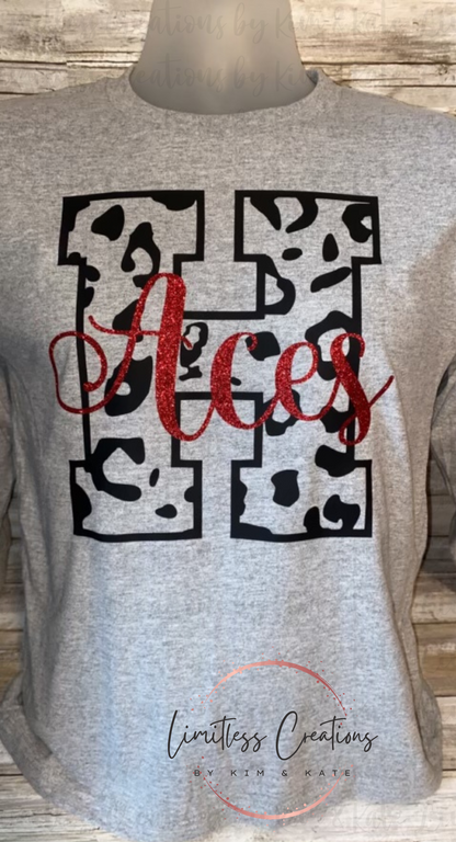 Leopard Print H with Aces Shirt