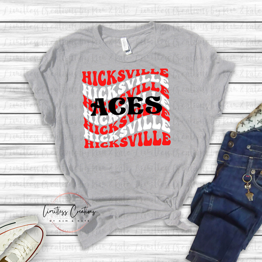 Hicksville Aces Wavy Words Shirt