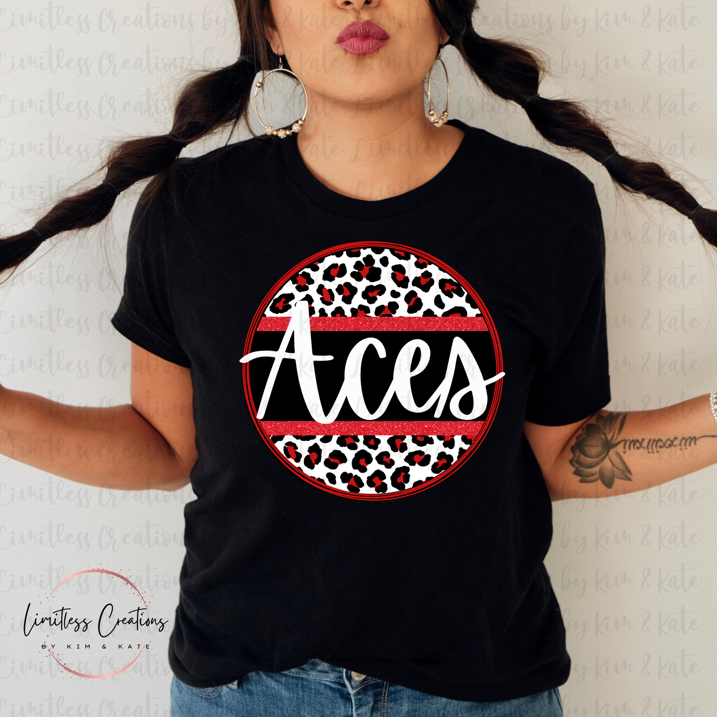 Circle Leopard Print Aces Shirt