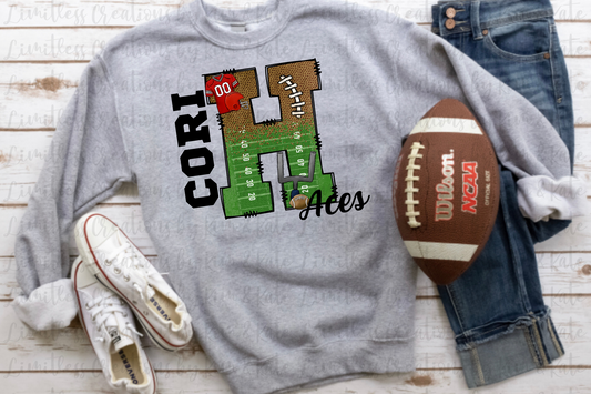 Football Letter Shirt fully customizable